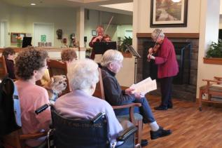 Linda and Olga, Quail Park Carol singing